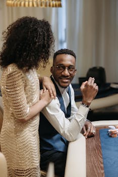 gambling chips and table