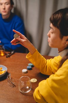 online casino chips and mobile device