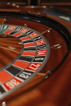 casino chips on playing table
